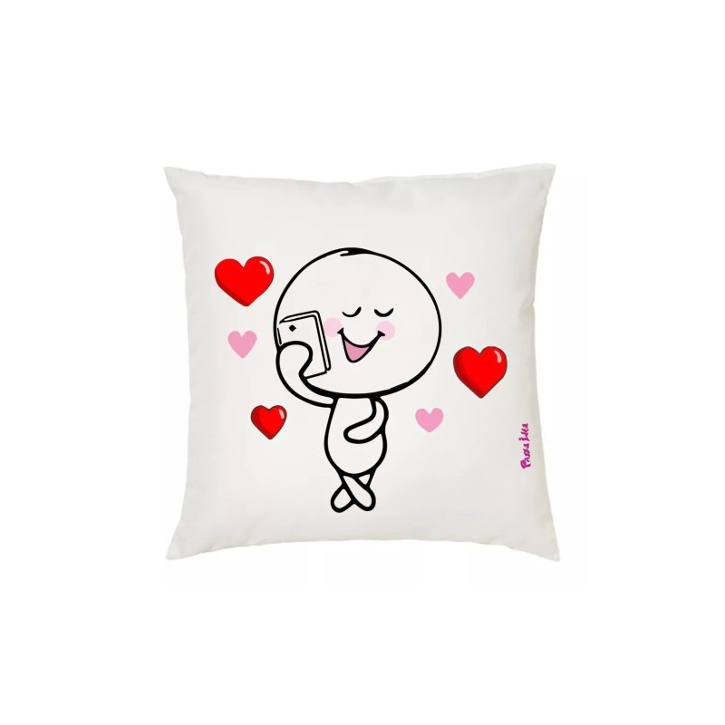 cuscino 40x40 disegno cuore cuori idea regalo festa innamorati uomo donna