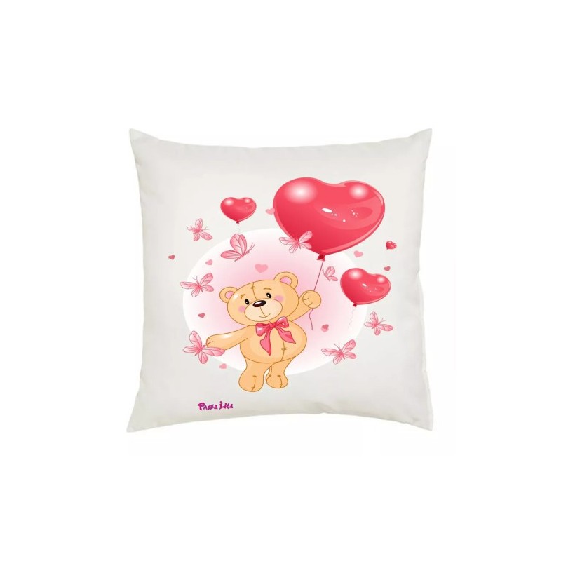 cuscino 40x40 disegno cuore orsetto festa innamorati regalo amore uomo donna