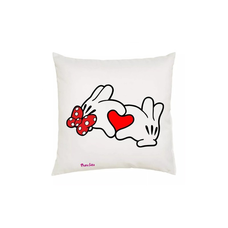 cuscino 40x40 disegno cuore rossi mani festa innamorati regalo amore uomo donna