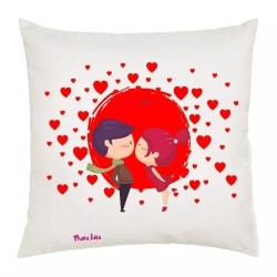 cuscino 40x40 disegno cuori rossi festa innamorati regalo amore uomo donna