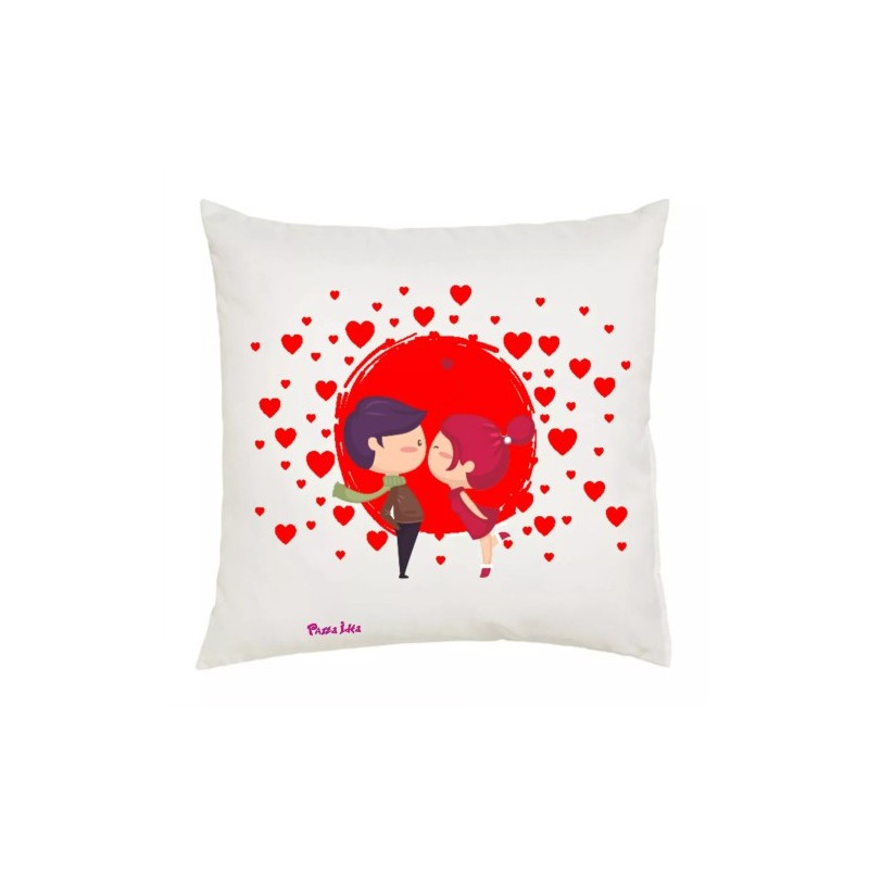 cuscino 40x40 disegno cuori rossi festa innamorati regalo amore uomo donna