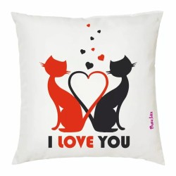 cuscino 40x40 disegno gatto gatti amore idea regalo festa innamorati i love you