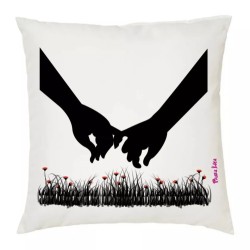 cuscino 40x40 disegno mani innamorati regalo amore uomo donna