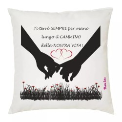 cuscino 40x40 disegno mani ti terro per sempre per mano regalo amore uomo donna