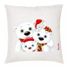 cuscino 40x40 disegno orsi bianchi idea regalo famiglia natale