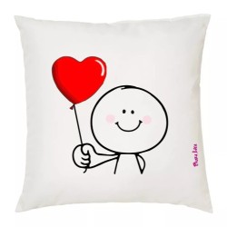 cuscino 40x40 disegno palloncino cuore rosso regalo festa innamorati uomo donna