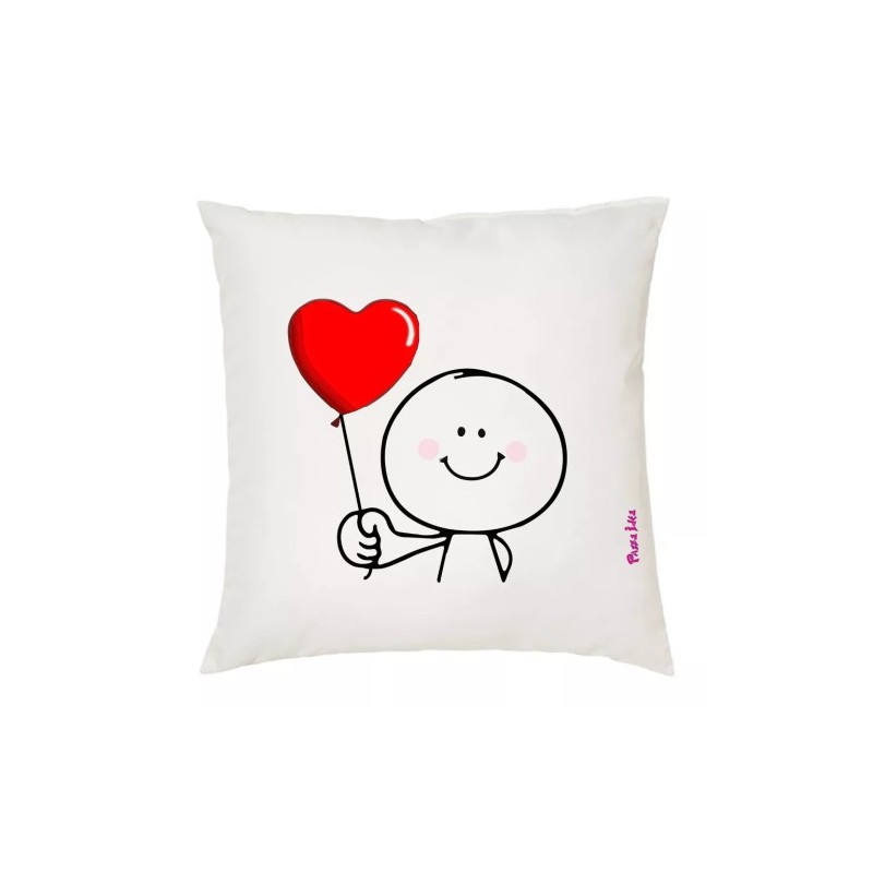 cuscino 40x40 disegno palloncino cuore rosso regalo festa innamorati uomo donna