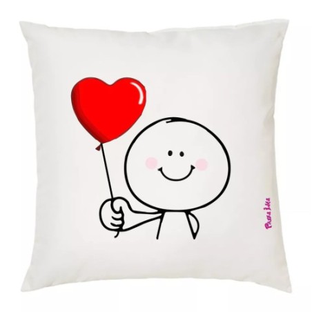 cuscino 40x40 disegno palloncino cuore rosso regalo festa innamorati uomo donna