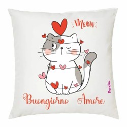 cuscino 40x40 scitta buongiorno amore idea regalo festa innamorati uomo donna