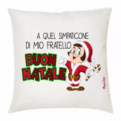 cuscino 40x40 scritta a quel simpaticone di mio fratello buon natale regalo
