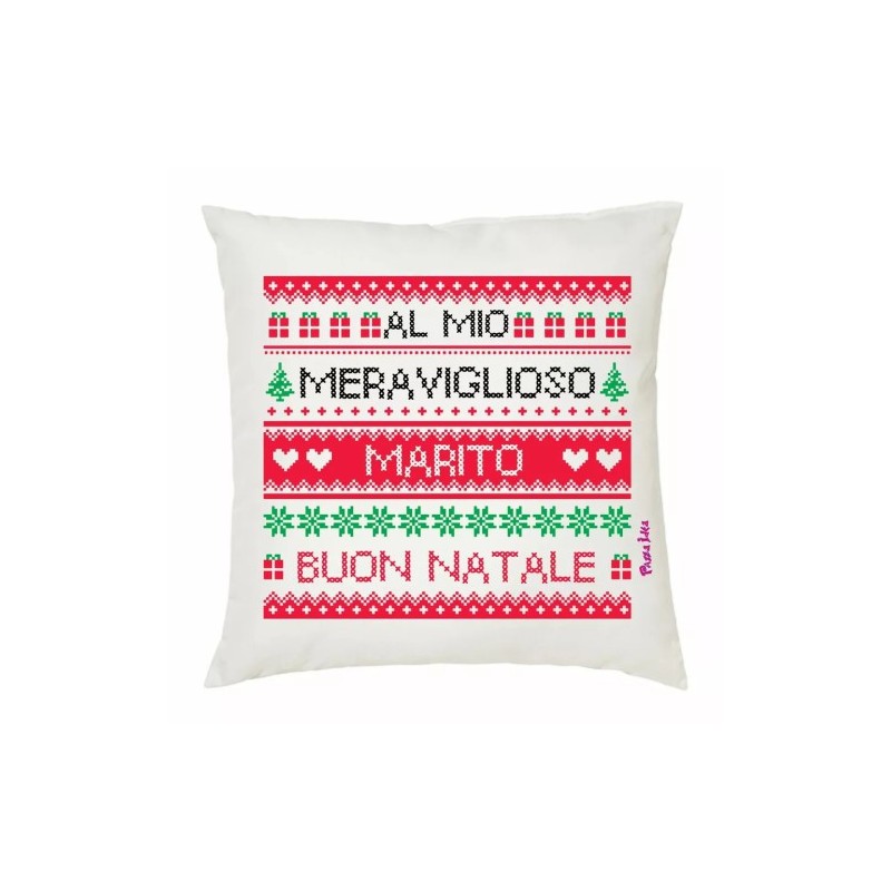cuscino 40x40 scritta al mio meraviglioso marito regalo buon natale