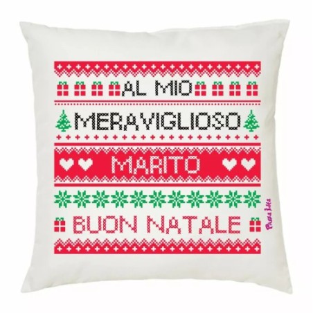 cuscino 40x40 scritta al mio meraviglioso marito regalo buon natale