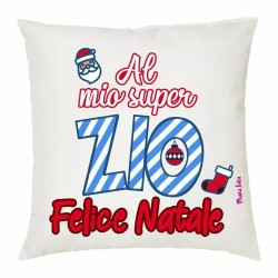 cuscino 40x40 scritta al mio super zio felice natale auguri regalo nipoti