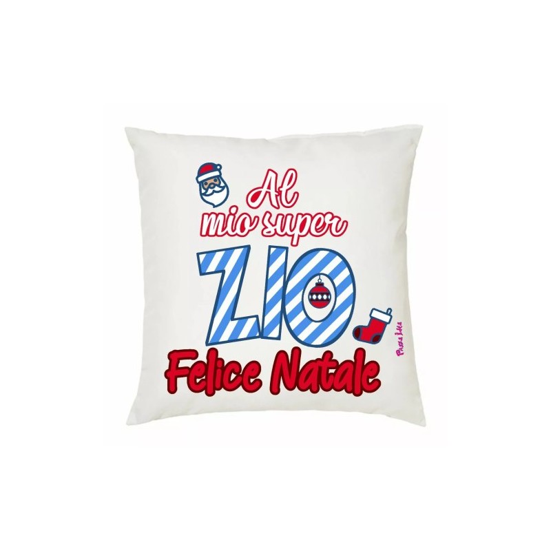 cuscino 40x40 scritta al mio super zio felice natale auguri regalo nipoti