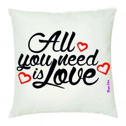 cuscino 40x40 scritta all you need is love regalo san valentino uomo donna amore