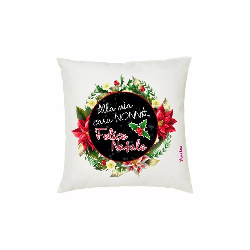 cuscino 40x40 scritta alla mia cara nonna felice natale auguri nipoti nonna