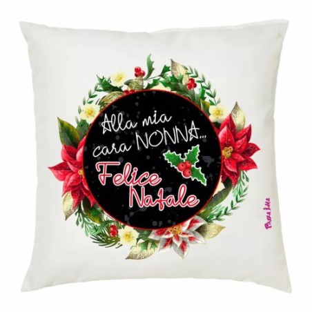 cuscino 40x40 scritta alla mia cara nonna felice natale auguri nipoti nonna