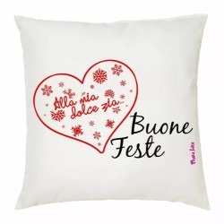 cuscino 40x40 scritta alla mia dolce zia buone feste natale auguri regalo nipoti