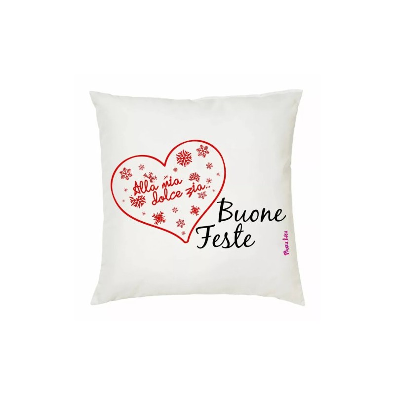 cuscino 40x40 scritta alla mia dolce zia buone feste natale auguri regalo nipoti