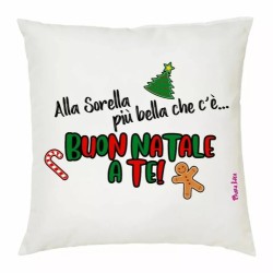 cuscino 40x40 scritta alla sorella piu bella che c'e buon natale regalo festa