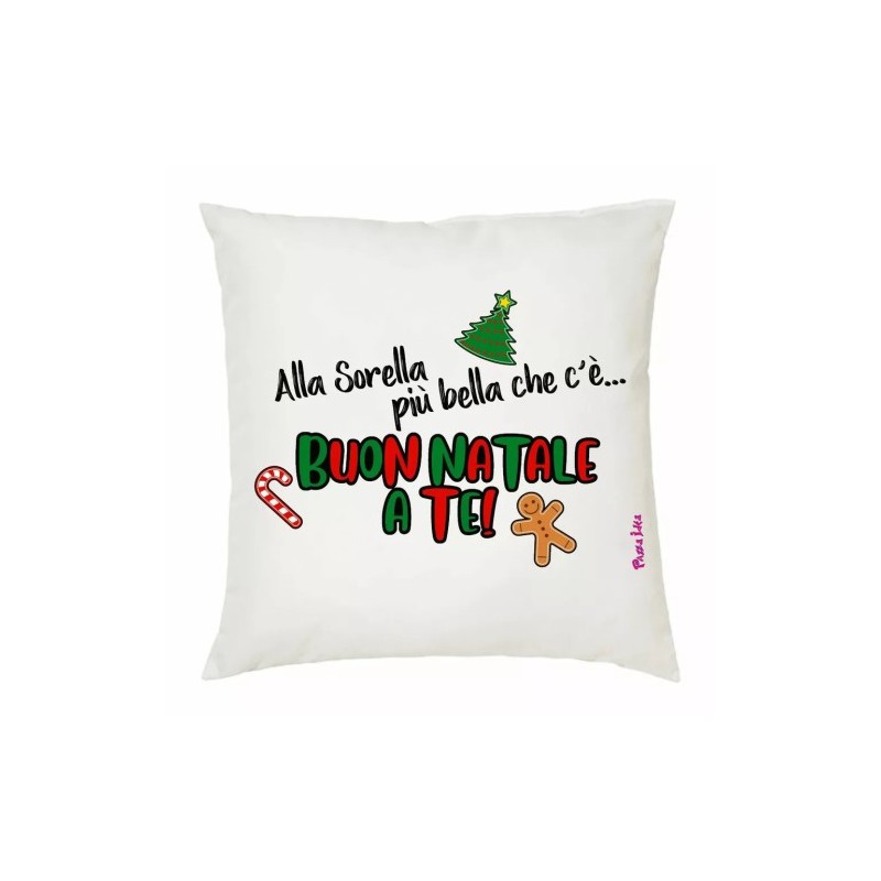 cuscino 40x40 scritta alla sorella piu bella che c'e buon natale regalo festa