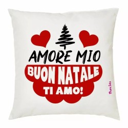 cuscino 40x40 scritta amore mio buon natale ti amo auguri regalo fidanzato marit