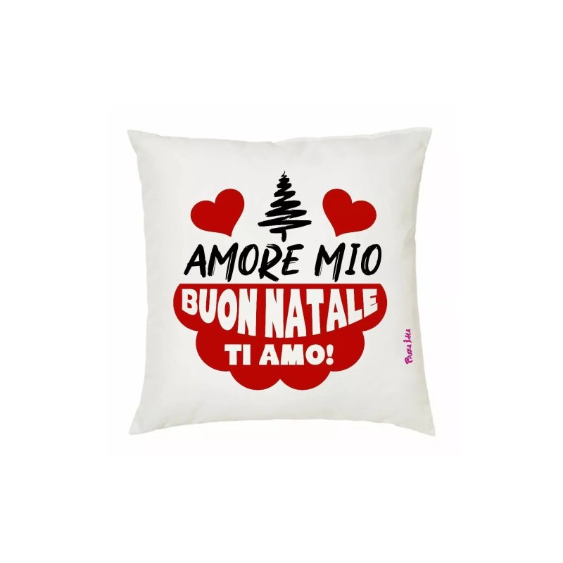 cuscino 40x40 scritta amore mio buon natale ti amo auguri regalo fidanzato marit