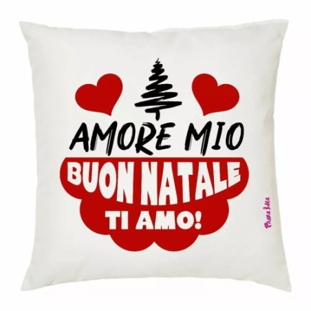 cuscino 40x40 scritta amore mio buon natale ti amo auguri regalo fidanzato marit