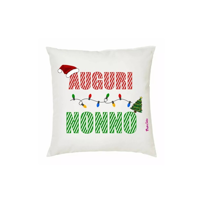 cuscino 40x40 scritta auguri nonno regalo natale nonno nipoti