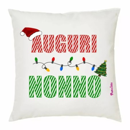 cuscino 40x40 scritta auguri nonno regalo natale nonno nipoti
