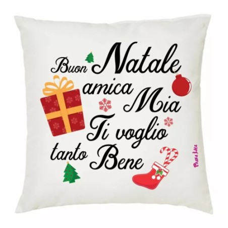 cuscino 40x40 scritta buon natale amica mia ti voglio tanto bene regalo natale