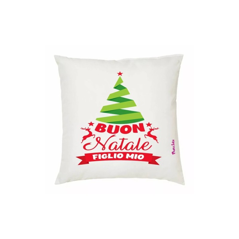 cuscino 40x40 scritta buon natale figlio mio regalo mamma papa' genitori