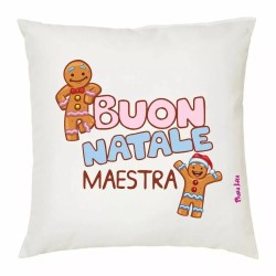 cuscino 40x40 scritta buon natale maestra regalo alunni scuola
