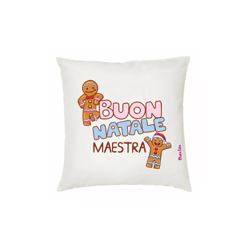 cuscino 40x40 scritta buon natale maestra regalo alunni scuola