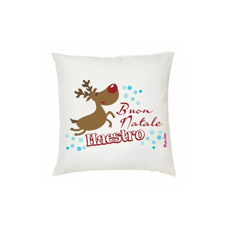 cuscino 40x40 scritta buon natale maestro regalo alunni scuola