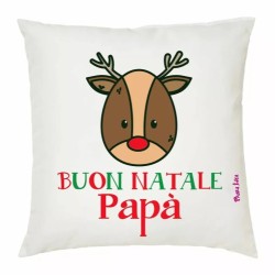 cuscino 40x40 scritta buon natale papa' auguri regalo figlio figlia padre
