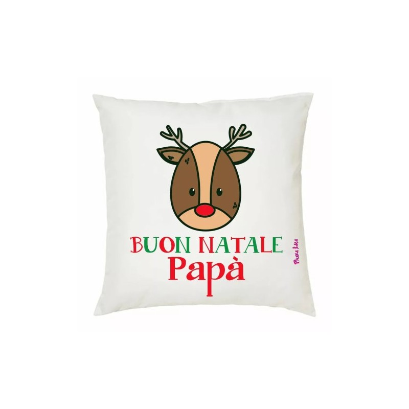 cuscino 40x40 scritta buon natale papa' auguri regalo figlio figlia padre