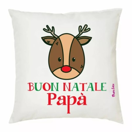 cuscino 40x40 scritta buon natale papa' auguri regalo figlio figlia padre