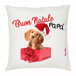 cuscino 40x40 scritta buon natale papa' idea regalo natale disegno cane
