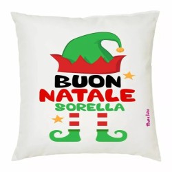 cuscino 40x40 scritta buon natale sorella idea regalo natale feste sorelle