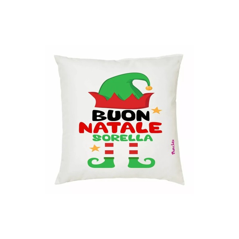cuscino 40x40 scritta buon natale sorella idea regalo natale feste sorelle