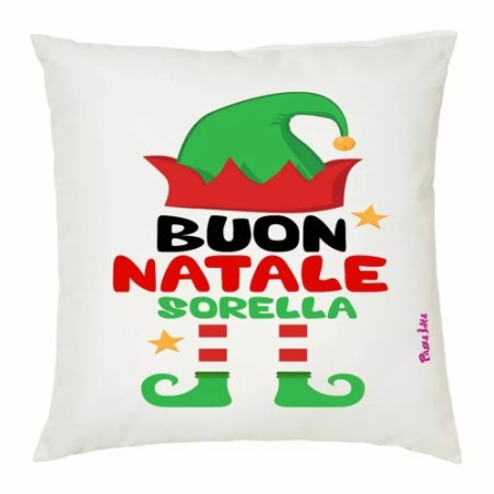cuscino 40x40 scritta buon natale sorella idea regalo natale feste sorelle