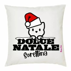 cuscino 40x40 scritta buon natale sorellina sorella regalo festa