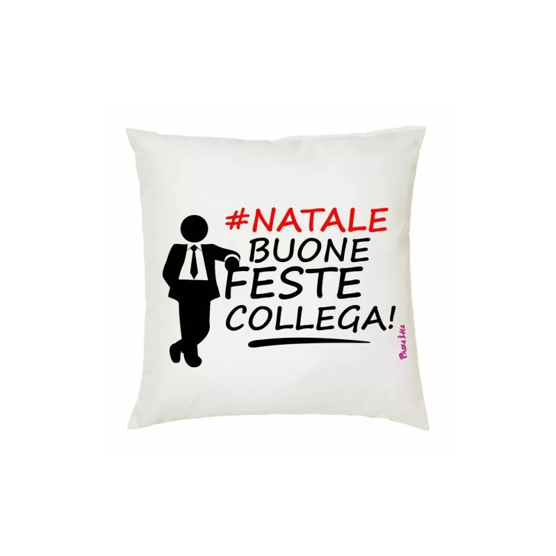 cuscino 40x40 scritta buone feste collega natale regalo festa colleghi