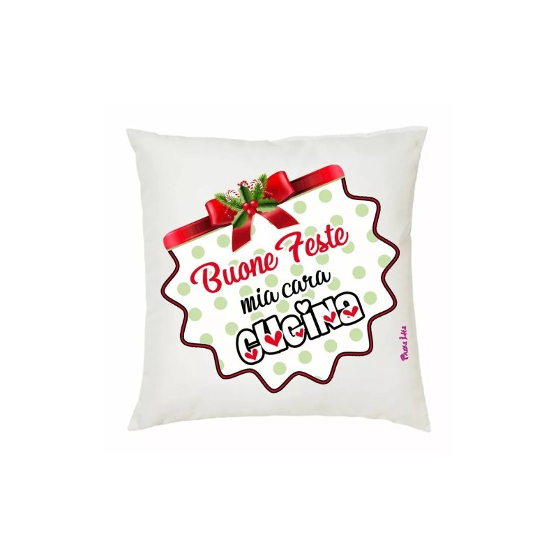 cuscino 40x40 scritta buone feste mia cara cugina natale auguri regalo cugine