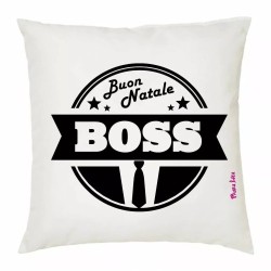 cuscino 40x40 scritta buone natale boss capo regalo festa dipendenti azienda