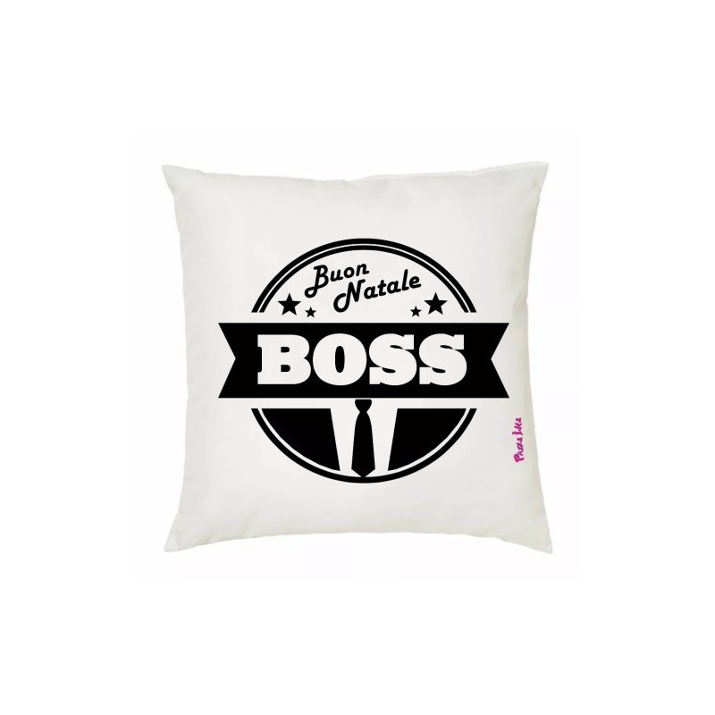 cuscino 40x40 scritta buone natale boss capo regalo festa dipendenti azienda
