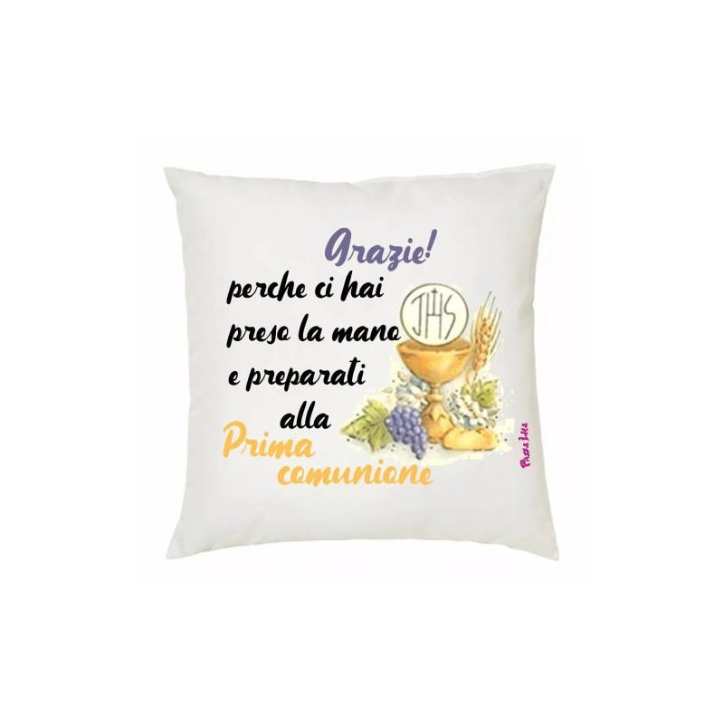 cuscino 40x40 scritta catechista grazie catechismo idea regalo prima comunione