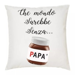 cuscino 40x40 scritta che mondo sarebbe senza papa' idea regalo festa compleanno
