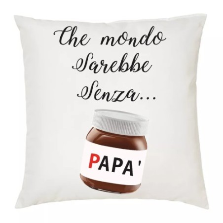 cuscino 40x40 scritta che mondo sarebbe senza papa' idea regalo festa compleanno